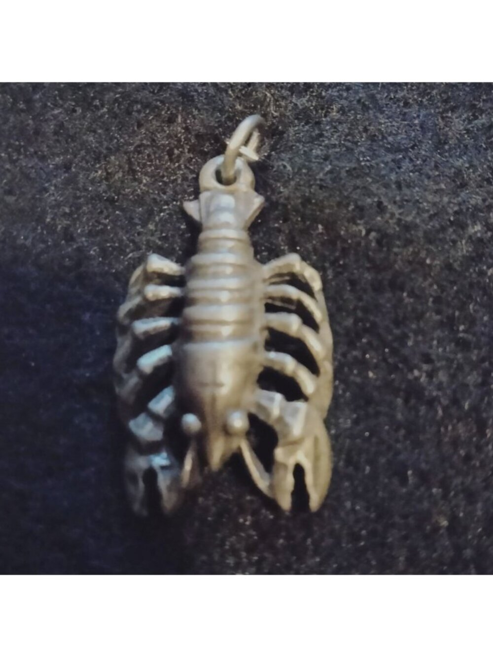 Lobster Shaped Charm Pendant Silver Tone